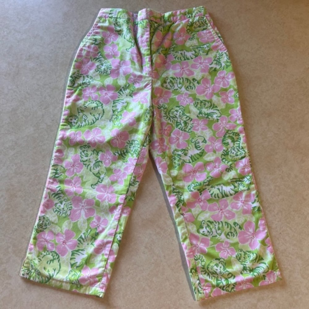 Lilly Pulitzer Floral Tiger Print Pants Girls 6X